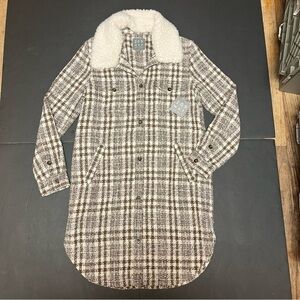 209 West Penny Lane Plaid Faux Fur Coat NWT • Vintage Inspired • Mid Length